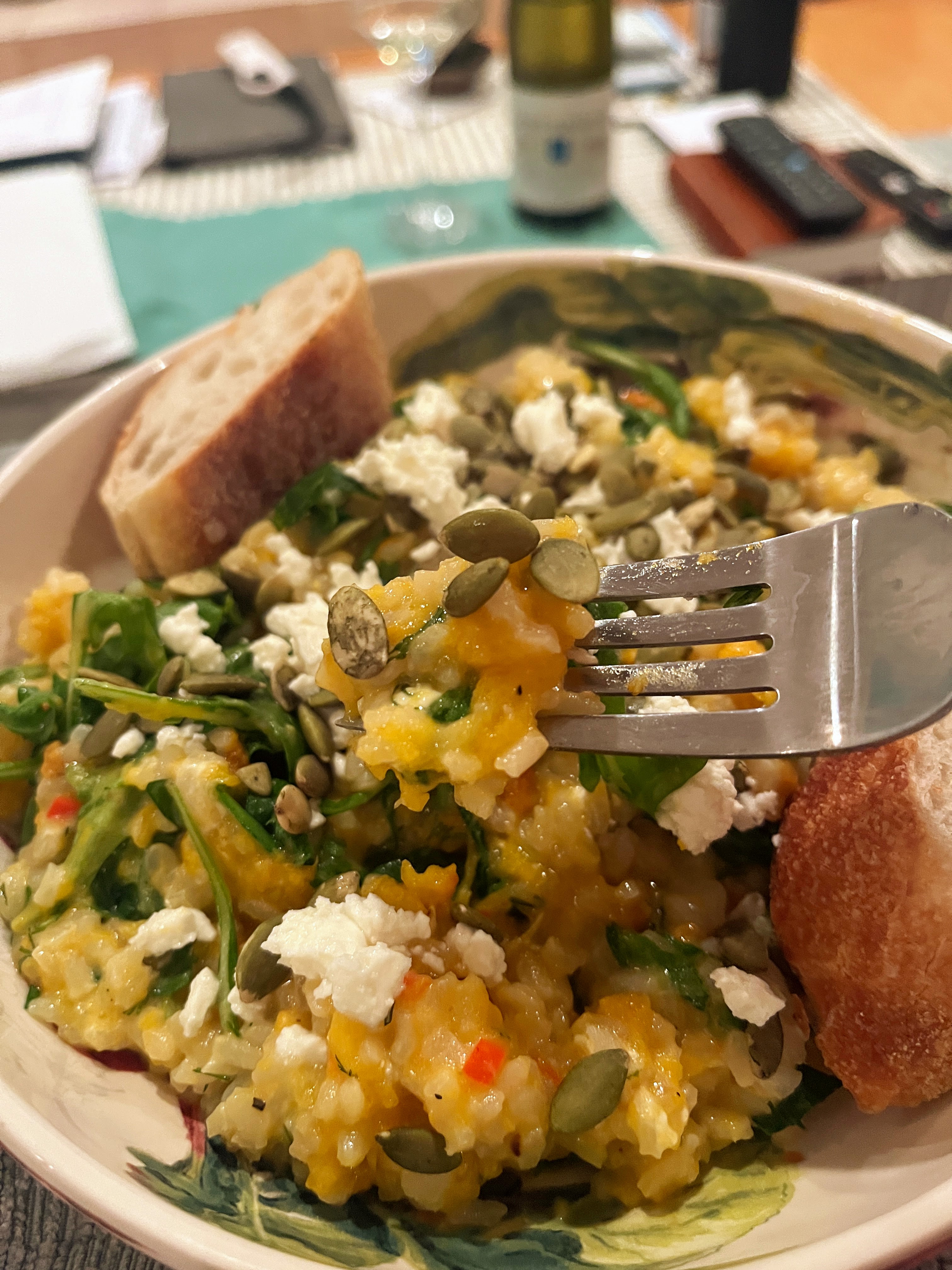 Sushi Rice Risotto with Roasted Butternut Squash, Feta and Pepitas